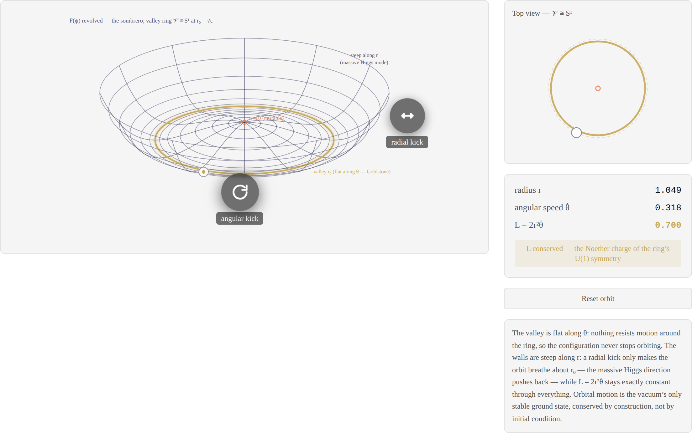 Animation 5: Vacuum topology and the origin of orbital motion.